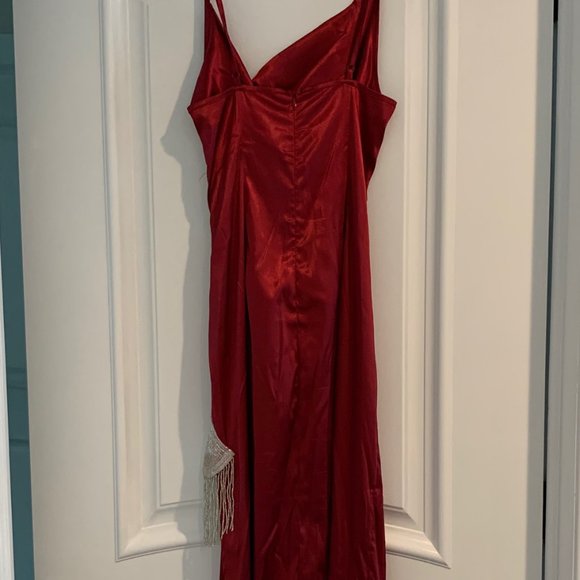 Shein Red Satin Maxi Dress - Picture 5 of 7